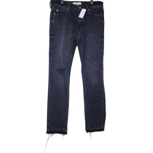 Free Peaple We The Free Slim Boyfriend Jeans Faded Black Raw Hem Size 25